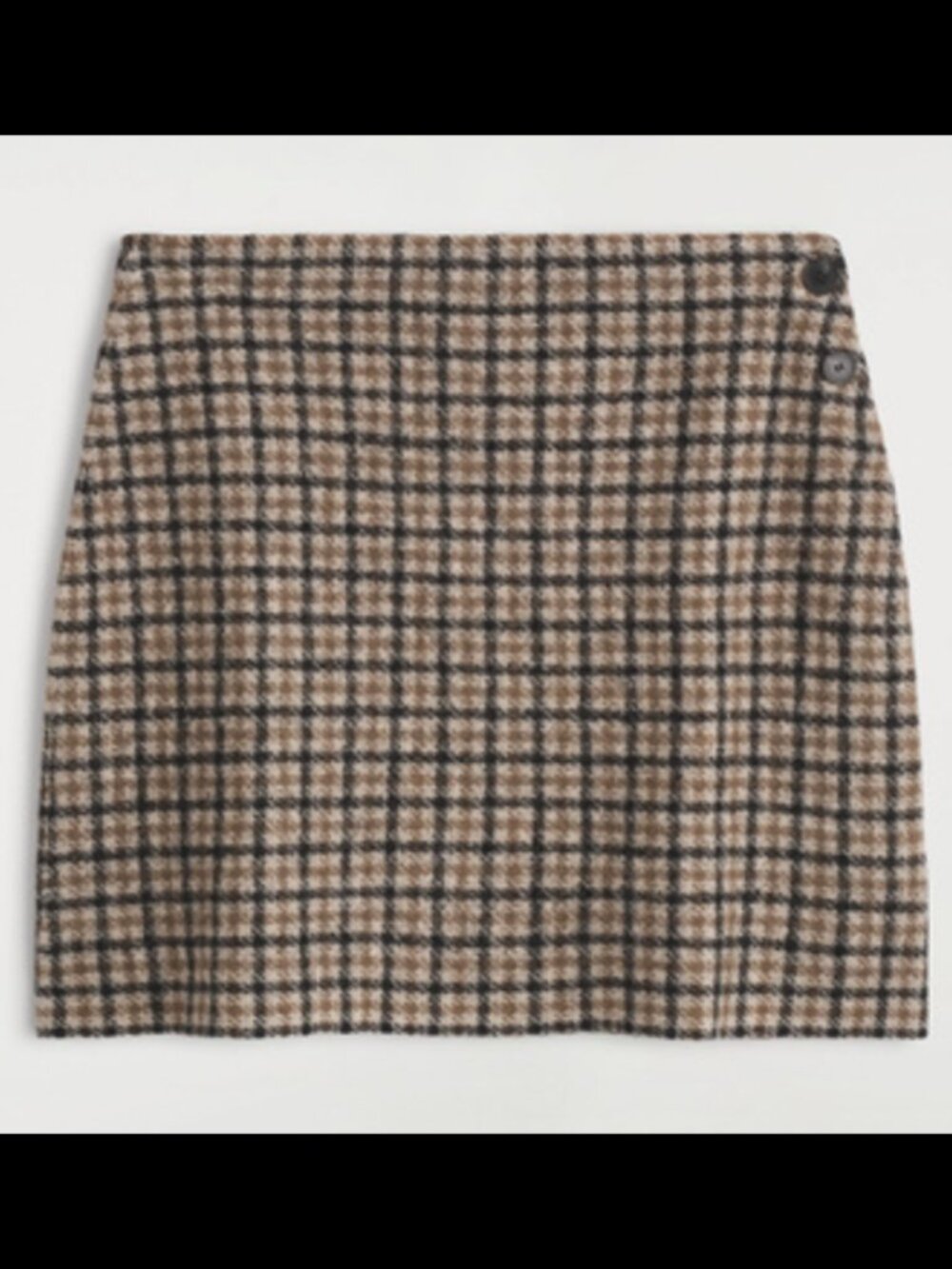 COS Checked Mini Merino Wool Skirt